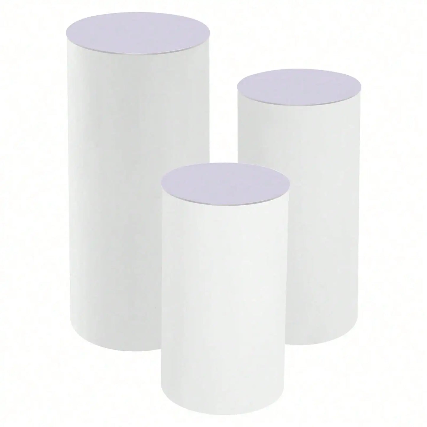 Three Piece Cylinder Pedestal Stands For Wedding Decor