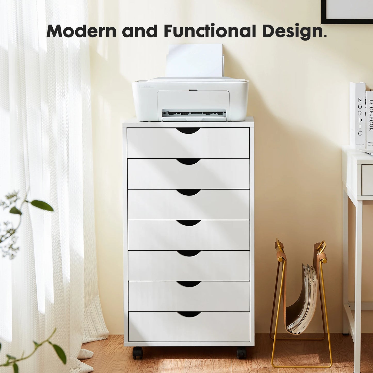 JHK 7 Drawer Chest Organizer With Wheels And Mobile Storage Cabinet