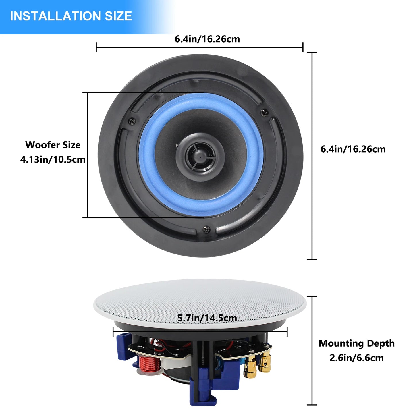 Herdio Flush Mount Two-Way Ceiling Bluetooth Speaker