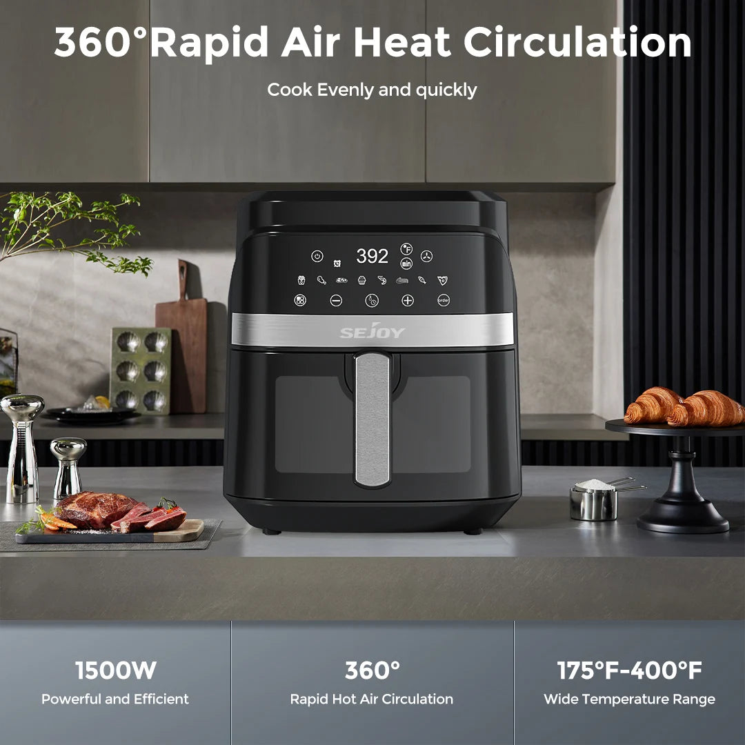 SEJOY 8In1 Air Fryer Oven 6 Quart Capacity Dehydrate