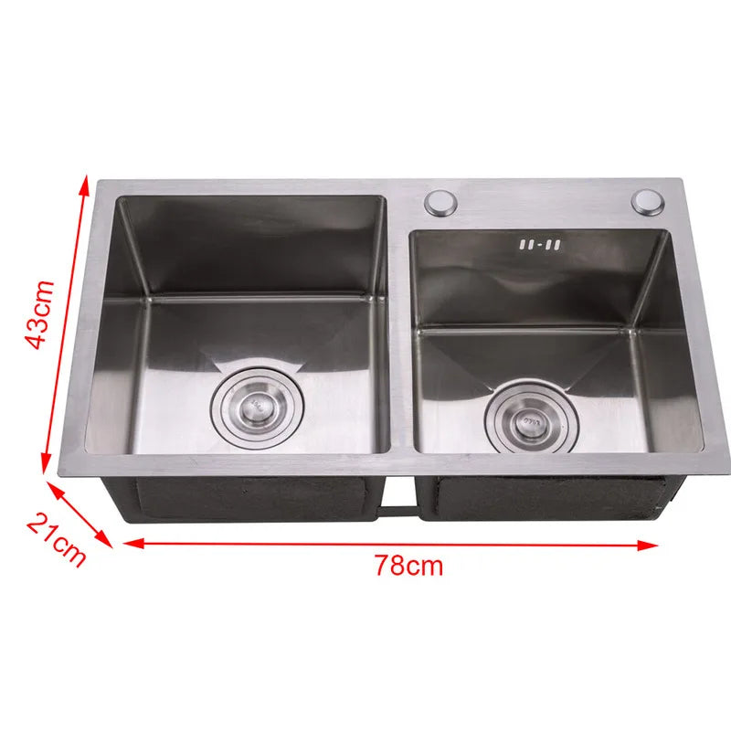 Stainless Steel Double Sink With Drainer