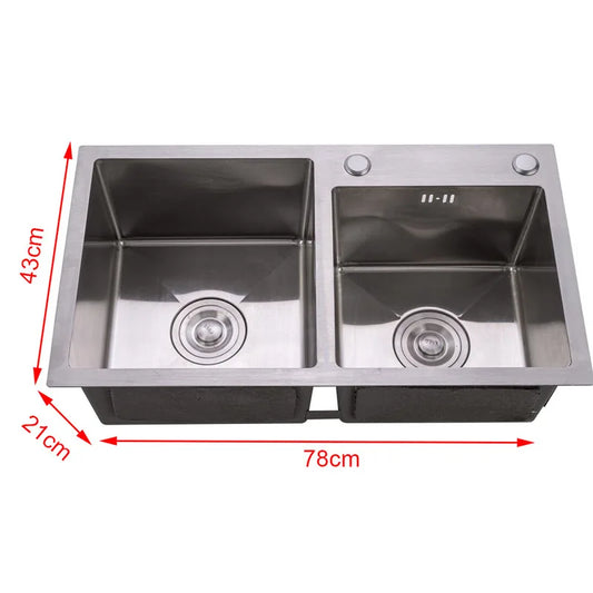 Stainless Steel Double Sink With Drainer