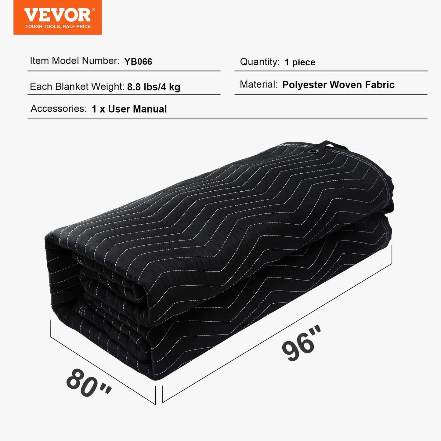 SucceBuy 96" x 80" Sound Dampening Blanket Studio Grommeted with Grommets Light Blocker for Door Acoustic Noise Blocking Blanket