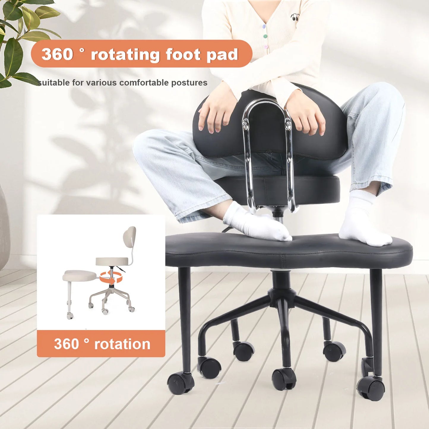 Cross Desk Chair With Lumbar Support And Height Adjustable, Wheeled Office Chair