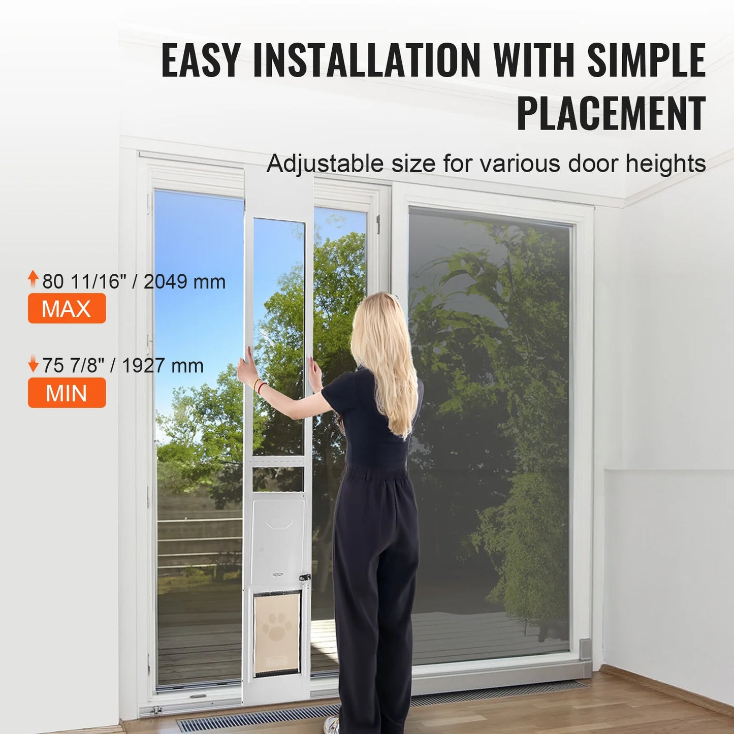 SucceBuy Dog Door For Sliding Glass Door With Adjustable Height