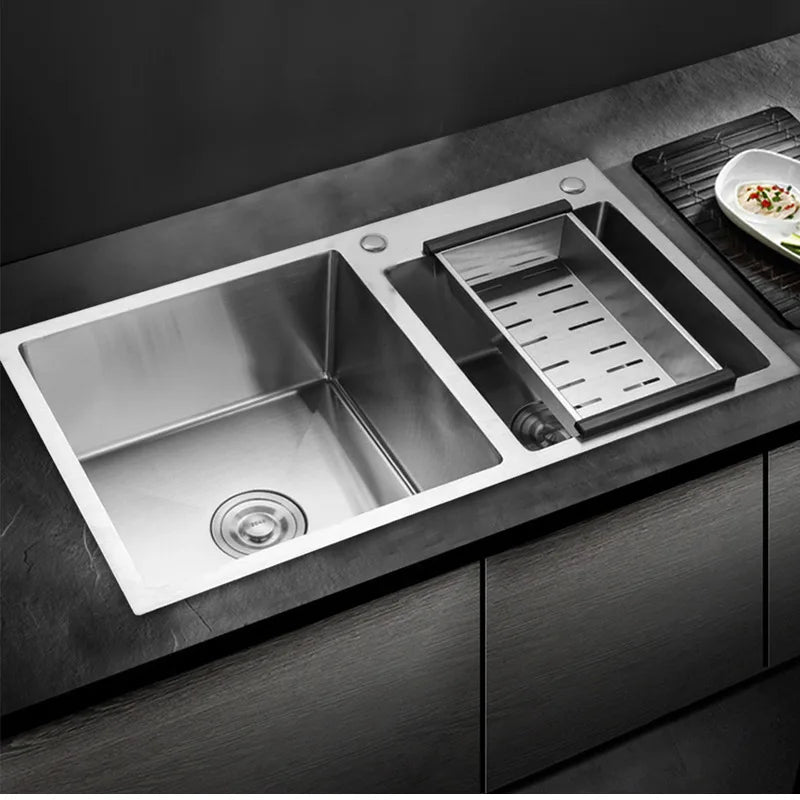 Stainless Steel Double Sink With Drainer