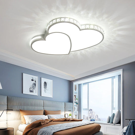 Heart Shaped Crystal LED Ceiling Light Fixture