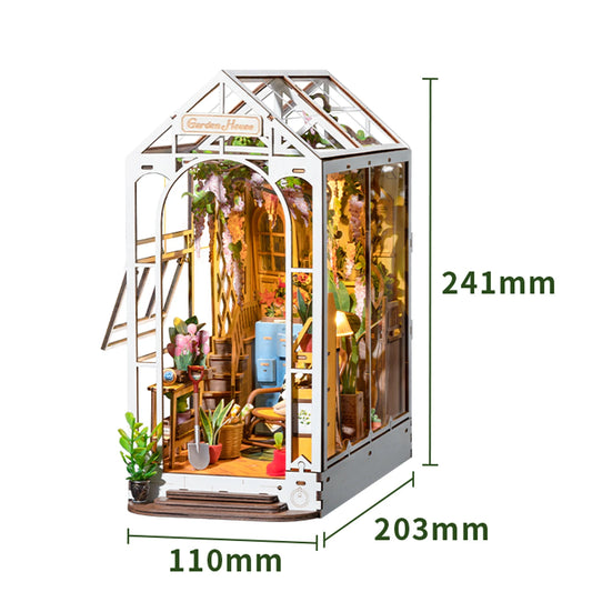 Robotime Rolife Garden House Book Nook Kit With LED Light