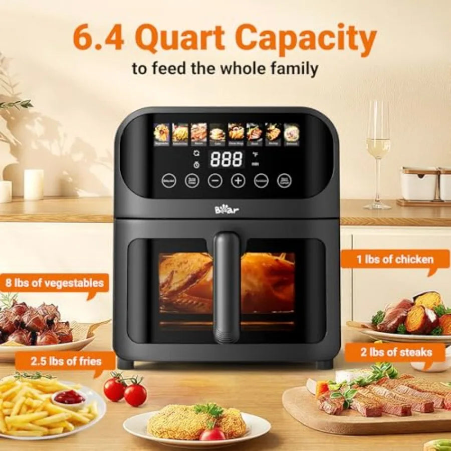 LISM Stainless Steel Air Fryer With 8 Presets