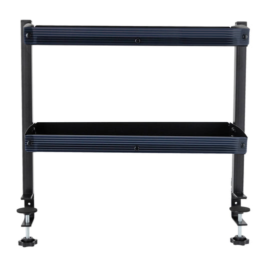 Clamp-on Desk Shelf, 2-Tier, Above or Under Table Corner Shelves Organizer, Black