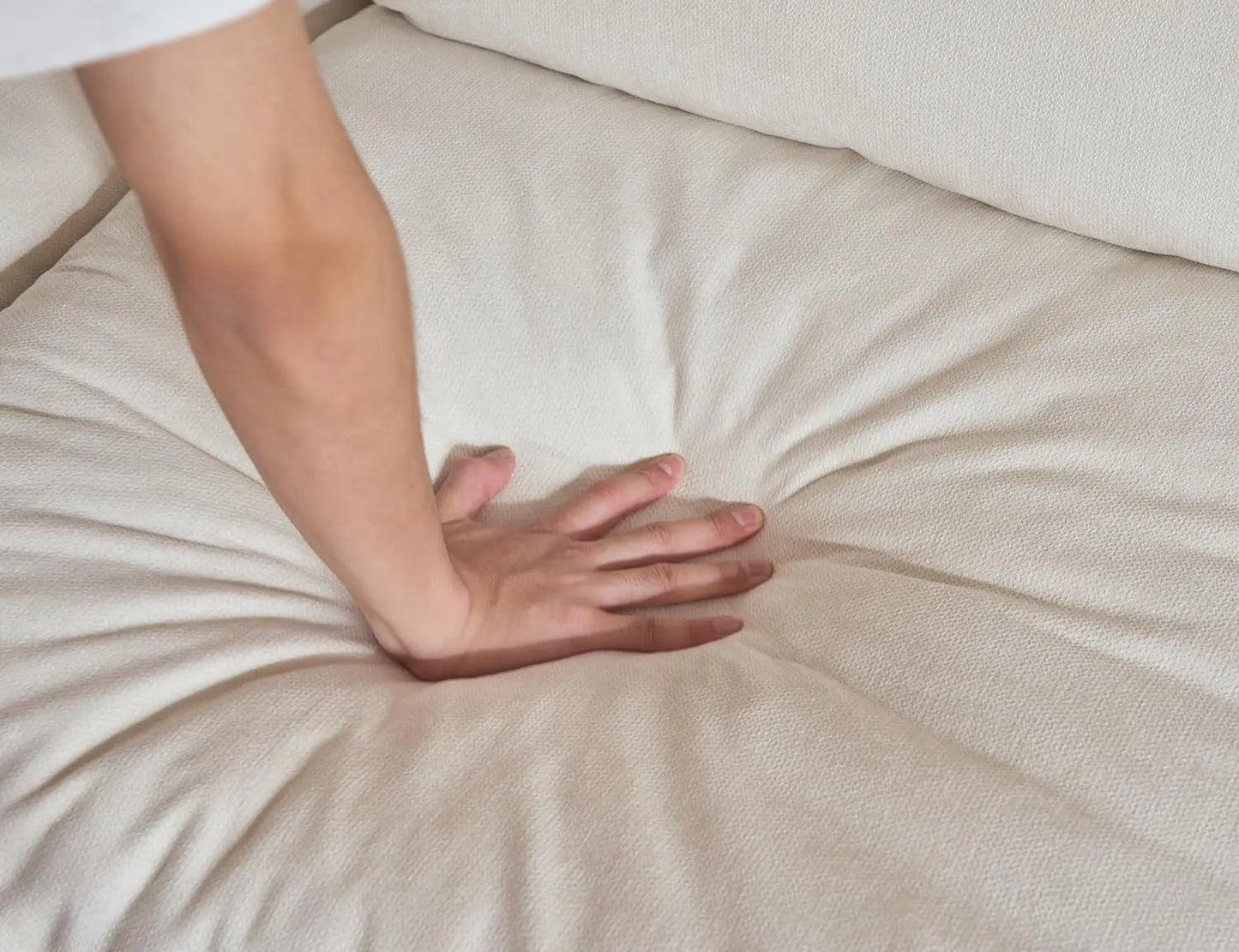 108'' Boneless Sectional Couch Cloud Sofa with Ottoman, Modular High-Resilience Foam Couches for Living Room, Large, Customized