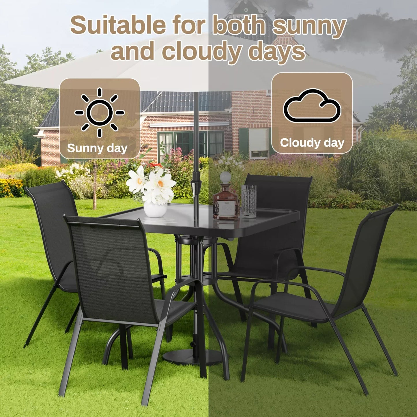 Five Piece Patio Dining Set Outdoor Furniture